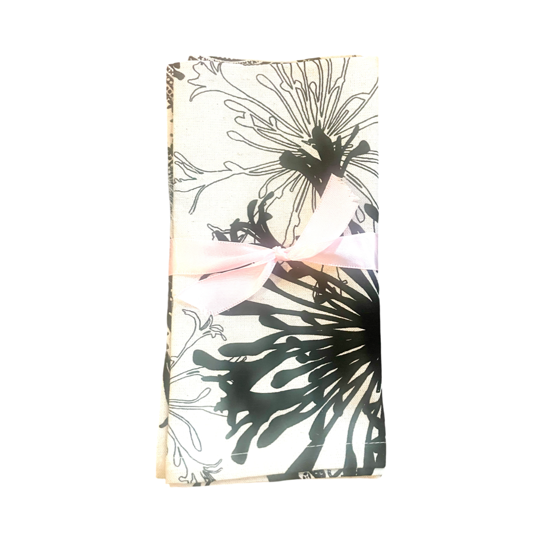 SERVIETTES - BLACK FLORAL