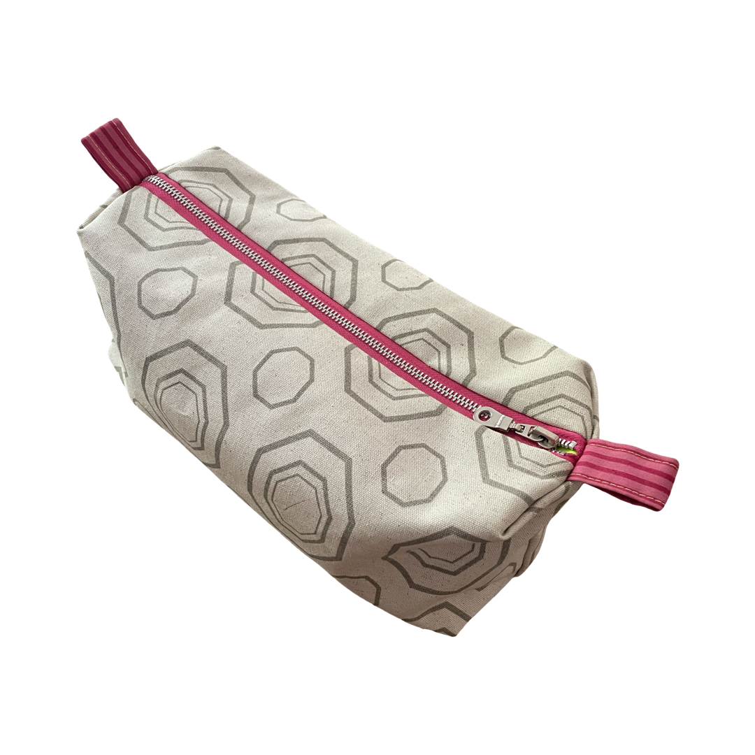 COSMETIC BAGS - GREY GEOMETRIC