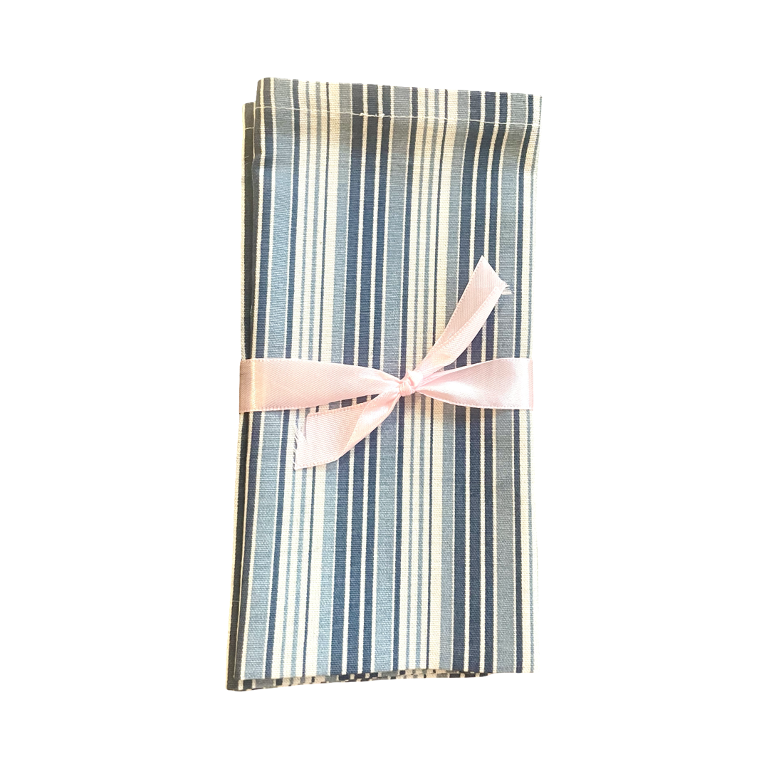 SERVIETTES - NAVY AND LIGHT BLUE STRIPE