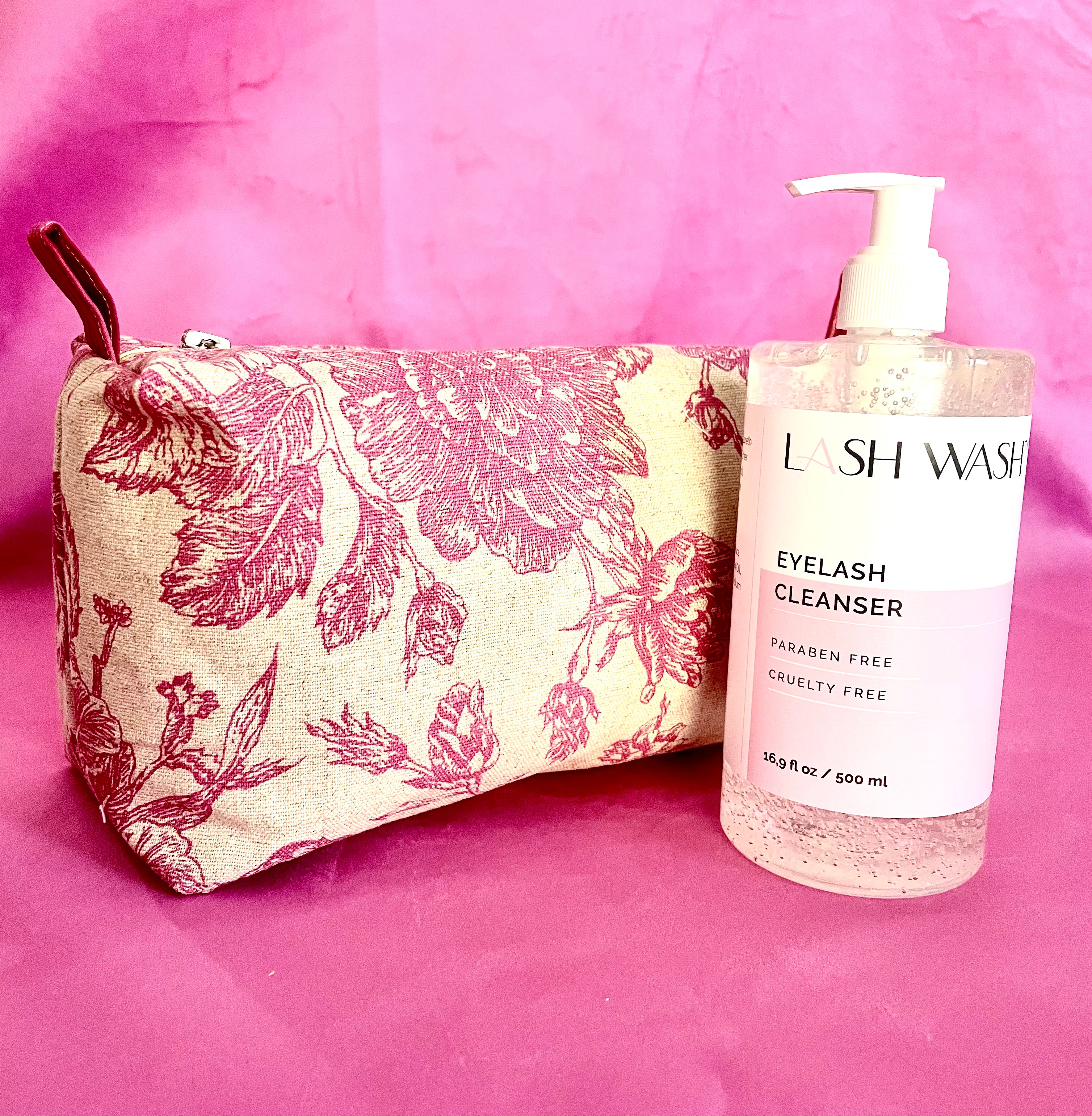 COSMETIC BAGS - PINK TOILE