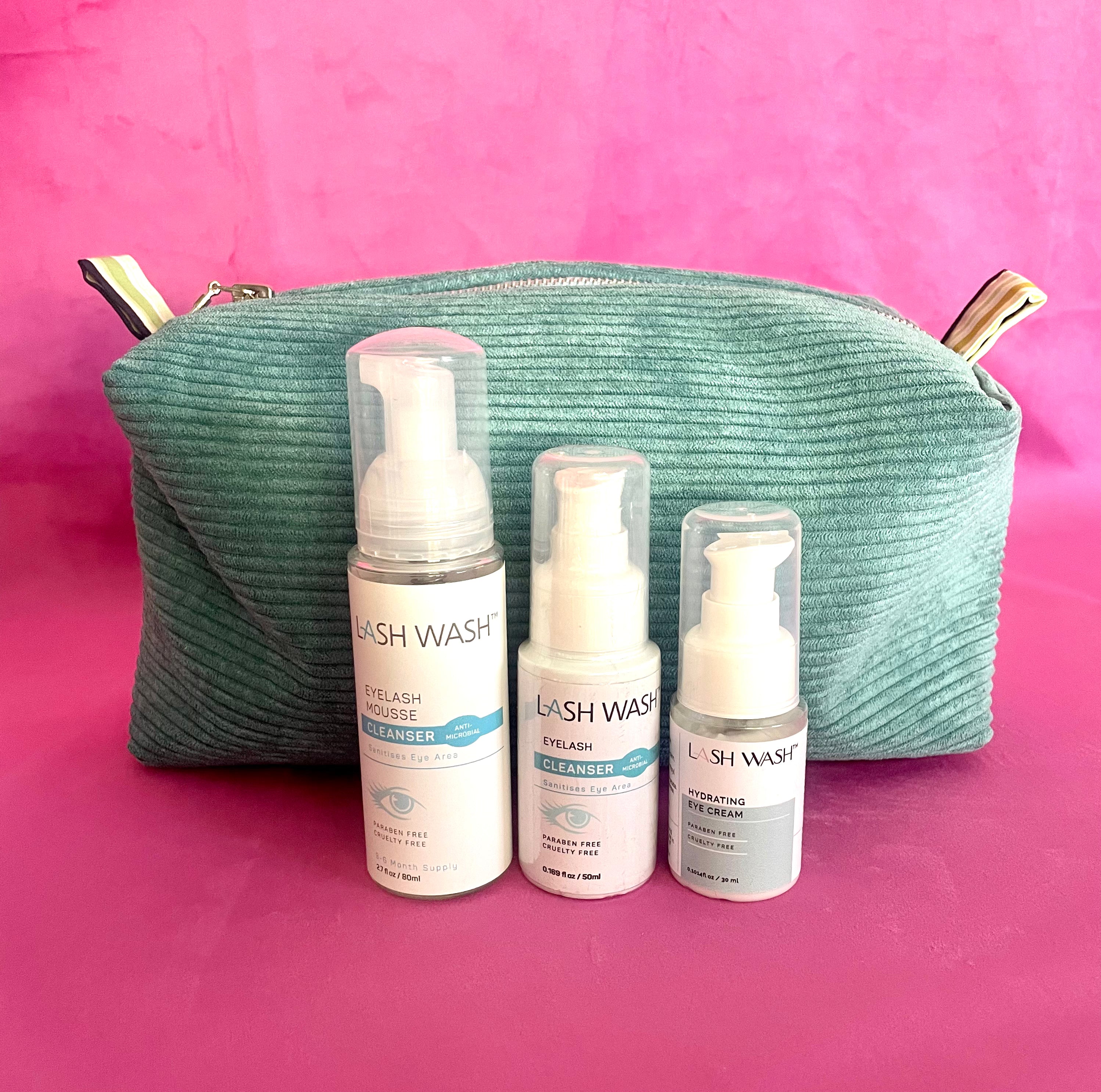 COSMETIC BAGS - TURQUOISE CORDUROY