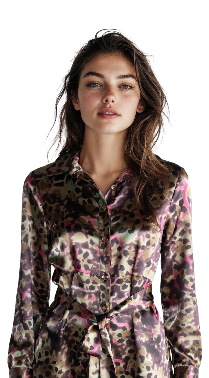 DRESS - LEOPARD PRINT SHIRTWAISTER