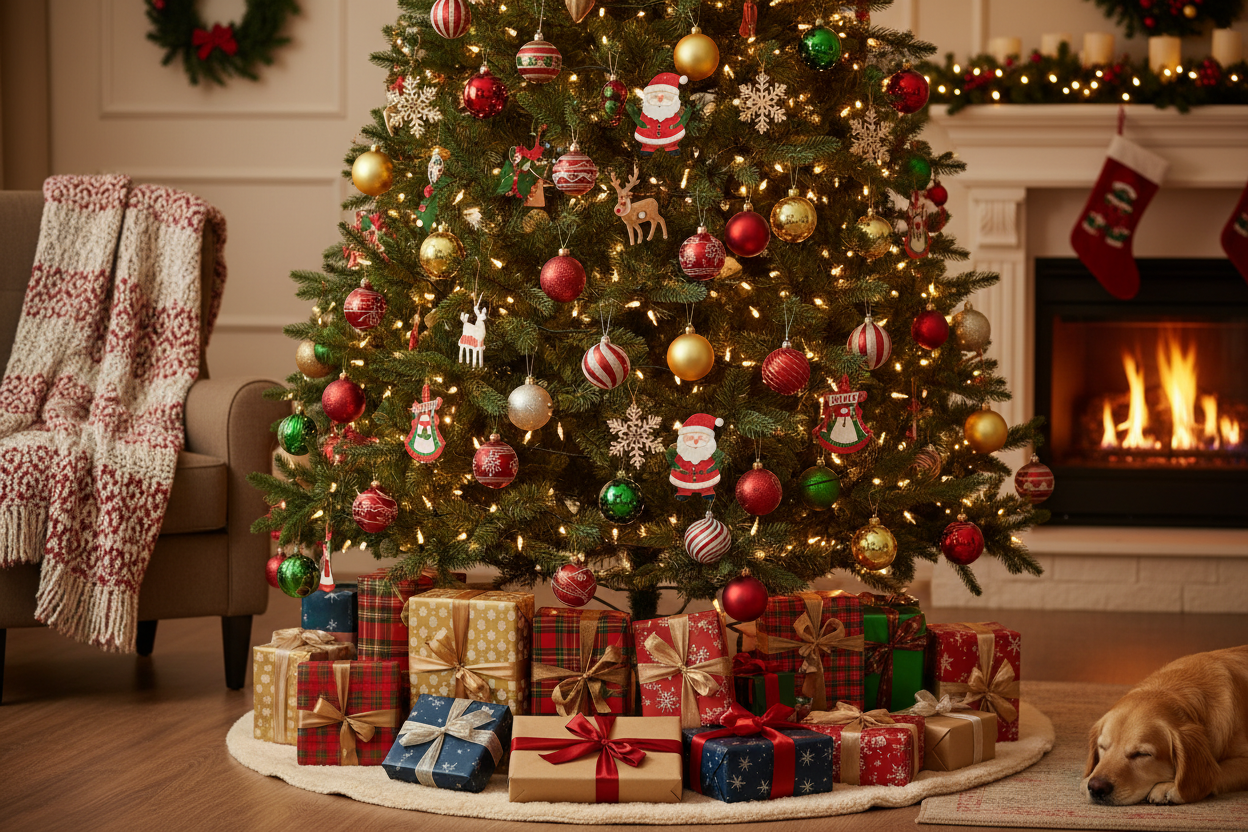 christmas tree with gifts