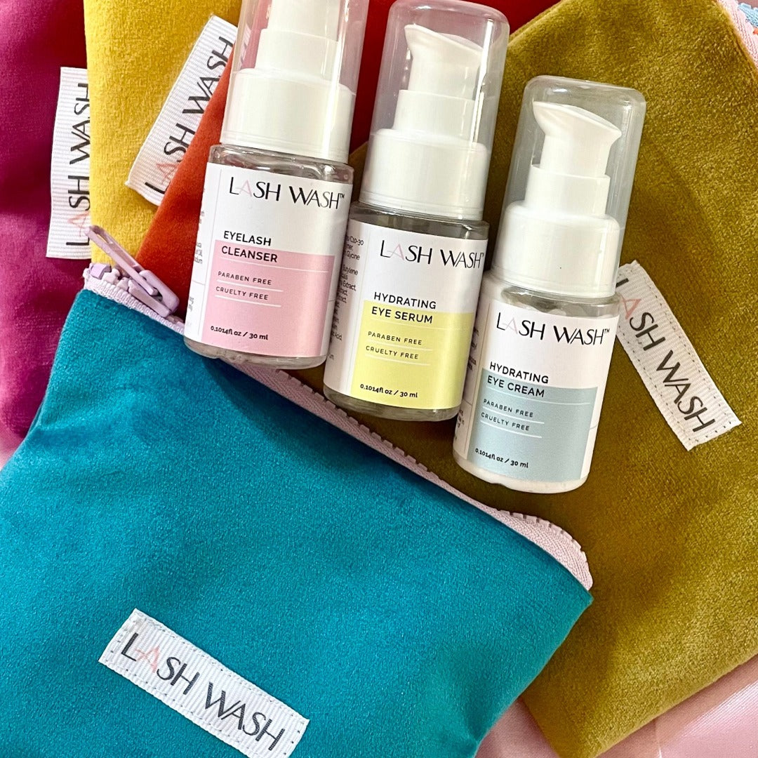 Our Eye Rescue Kit features our bestselling eyelash cleanser + our new hydrating eye serum & hydrating eye cream to promote the appearance of radiant, moisturised, youthful-looking skin for your under eye area. Both the silky serum and the cream contain Vitamin C