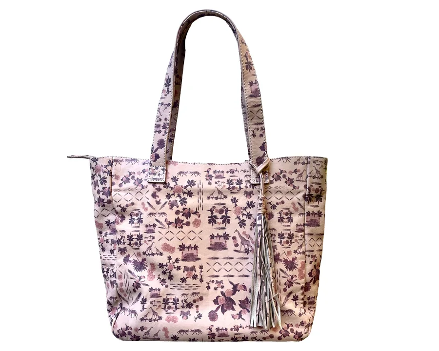 Tote Bag in printed leather | South Africa | Wildlife Design by Kendalle Bennett