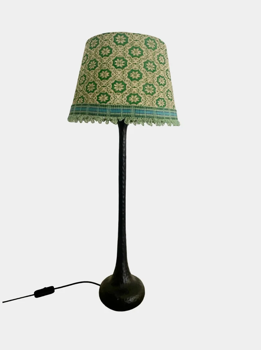 Lamp Shade in green Sari