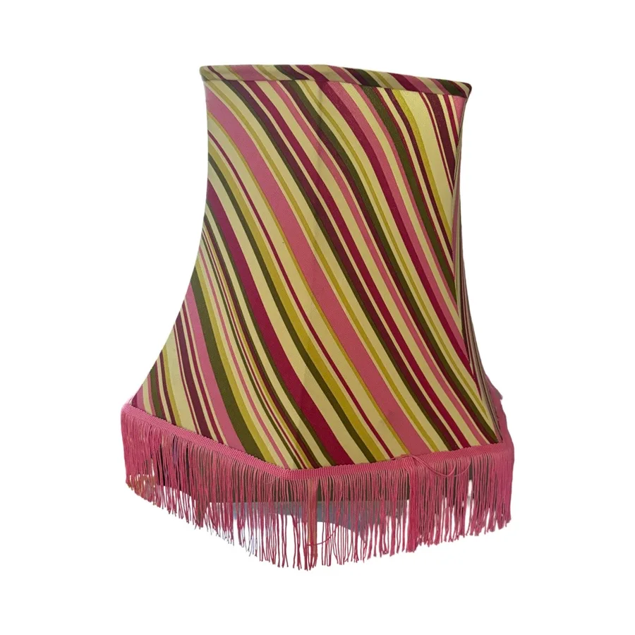 Lampshade in brights with pink fringe