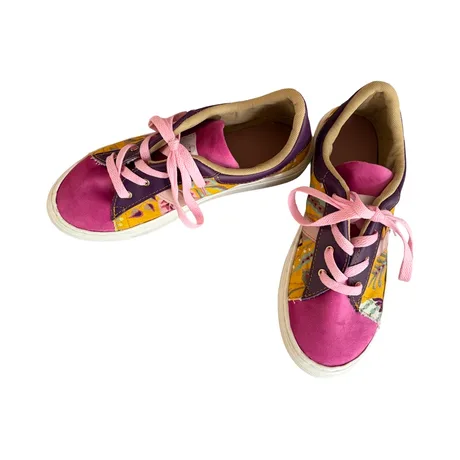 Sneakers -  Pink and yellow floral with purple leather Size 37 — view 2